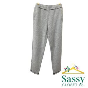 Chico’s Zenergy Gray Ankle Pants Sz 0 (US 6) Supersoft Contrast Stitch EUC